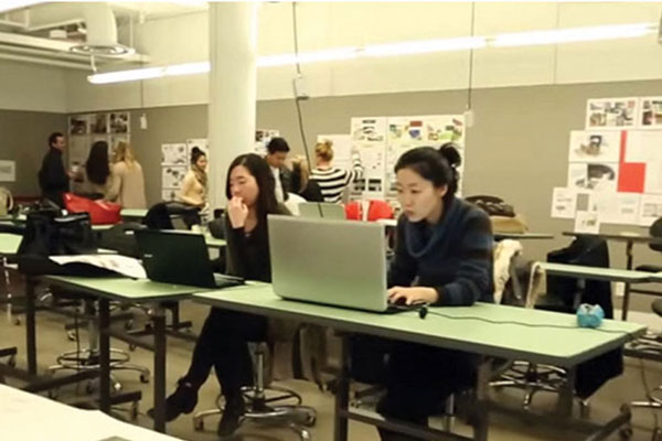 students working in classroom