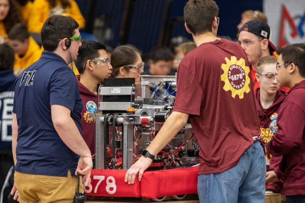 Students gearing up at FIRST Robotics Competition