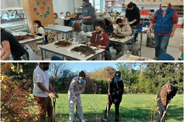 high school students participating in Sustainable Horticultural Practices