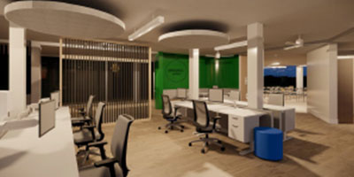 Renderings of incubation hub in the Maldives