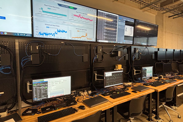 Computer lab with monitors