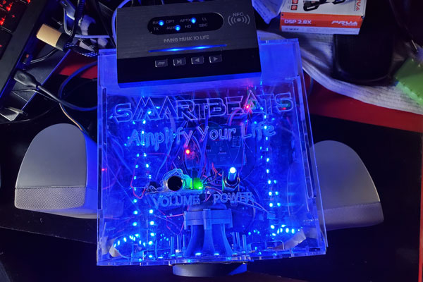 smartbeats device enlosure lit up