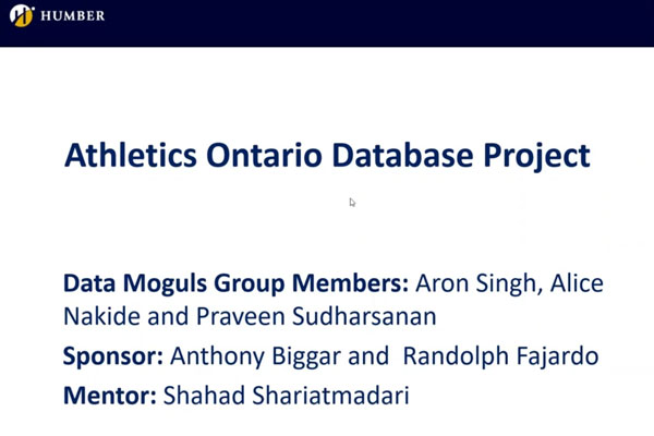 athletics ontario database project slide presentation