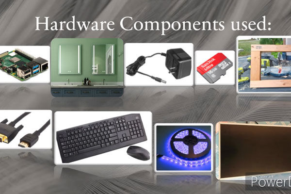 video screenshot showing hardware used in project