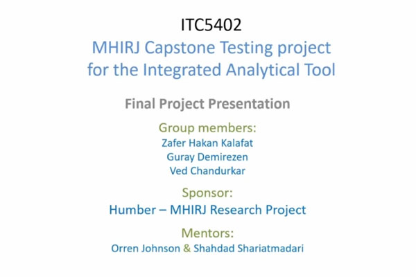 MHIRJ Capstone Testing project For Integrated Analytical Tool