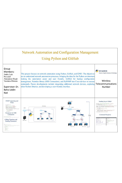 Poster for the project Network Automation and Configuration Management Using Python and GitHub