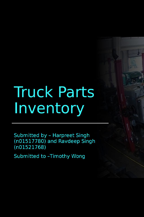 Poster for the project Trucks Part Inventory