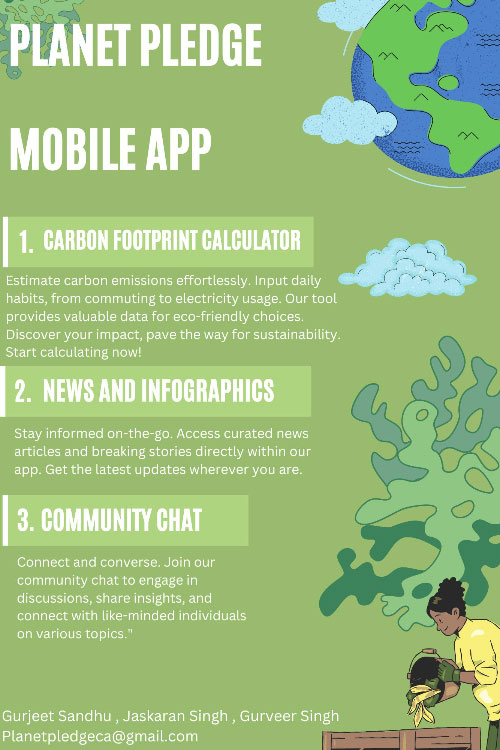 Planet pledge mobile app Project poster