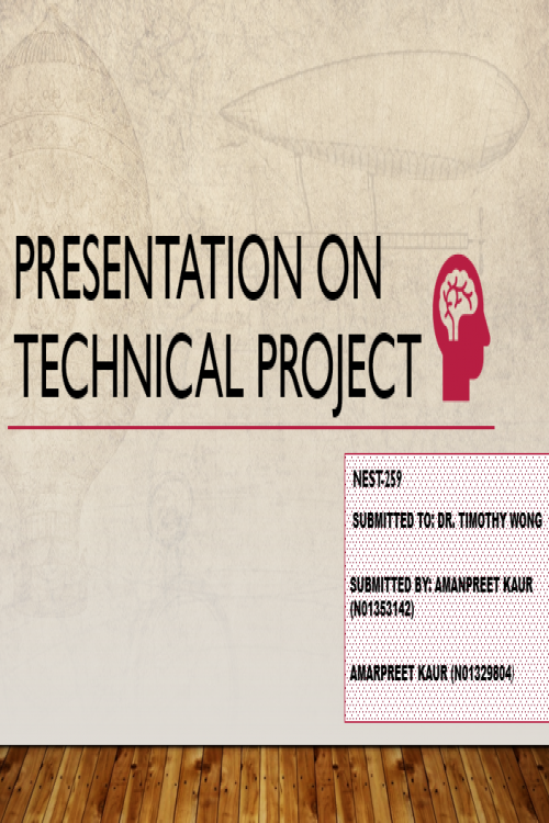 Presentation on Technical Project poster