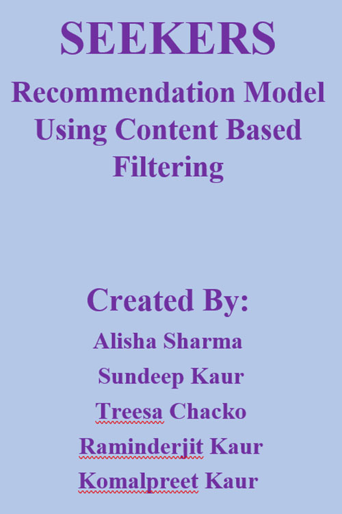 Recommendation model using collaborative filtering Poster