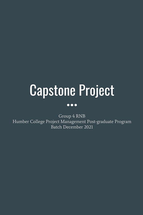 Humber College Capstone Project Group 4 RNB Poster