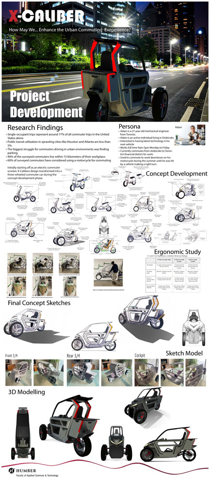Banner presentation of X-Caliber vehicle design development