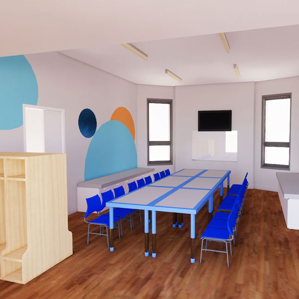 rendering of a meeting room